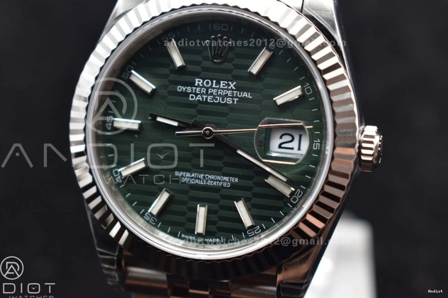 Fluted Jubilee Dial Edition Steel 41 VSF Green 904L VS3235 on Bracelet DateJust Bezel 126334 Textured Best 1:1 0312